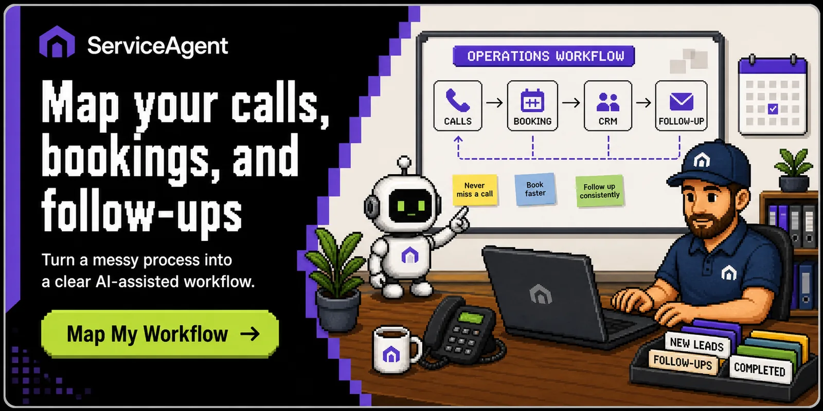 Map your calls, bookings, and follow-ups - Map My Workflow