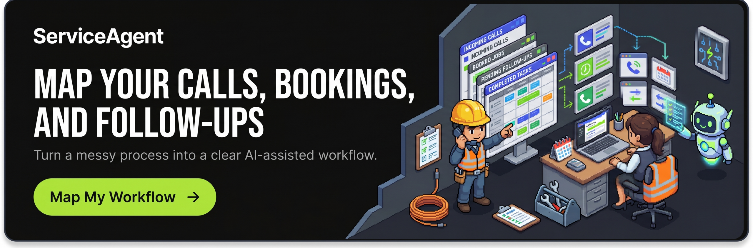 Map your calls, bookings, and follow-ups - Map My Workflow