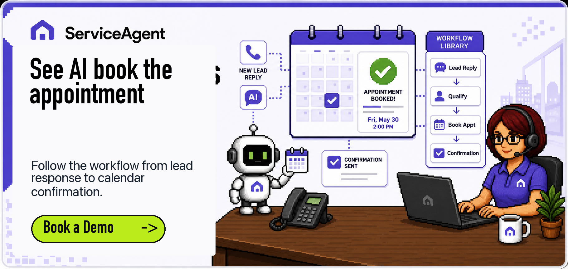 See AI book the appointment - Book a Demo
