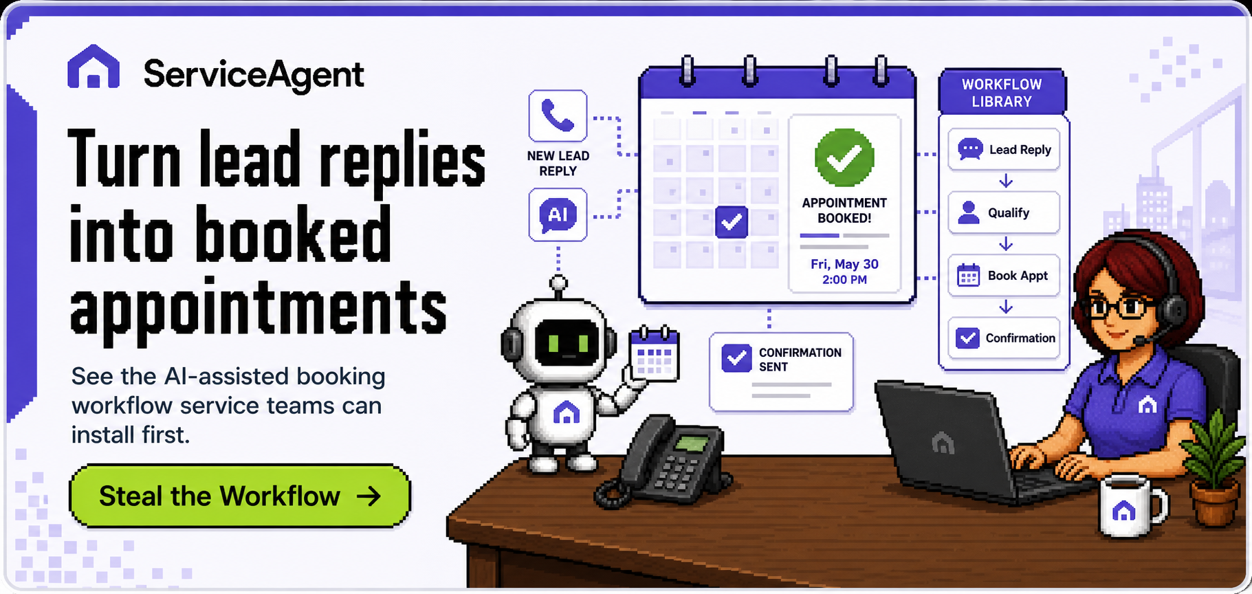 Turn lead replies into booked appointments - Steal the Workflow